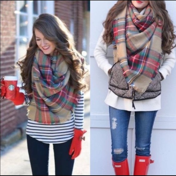 Plaid Blanket Scarf - Picture 3 of 6